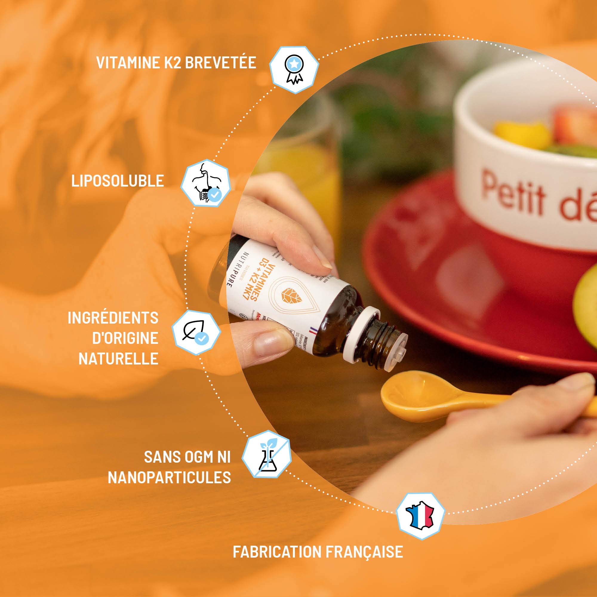 Nutripure | Vitamine D3 K2-MK7 3000 UI | Dosage Élevé pour Système Immunitaire, Santé Osseuse et Musculaire | Avec VitaMK7® et Huile d’Olive Bio | Haute Absorption et Posologie Personnalisée | 5 Mois