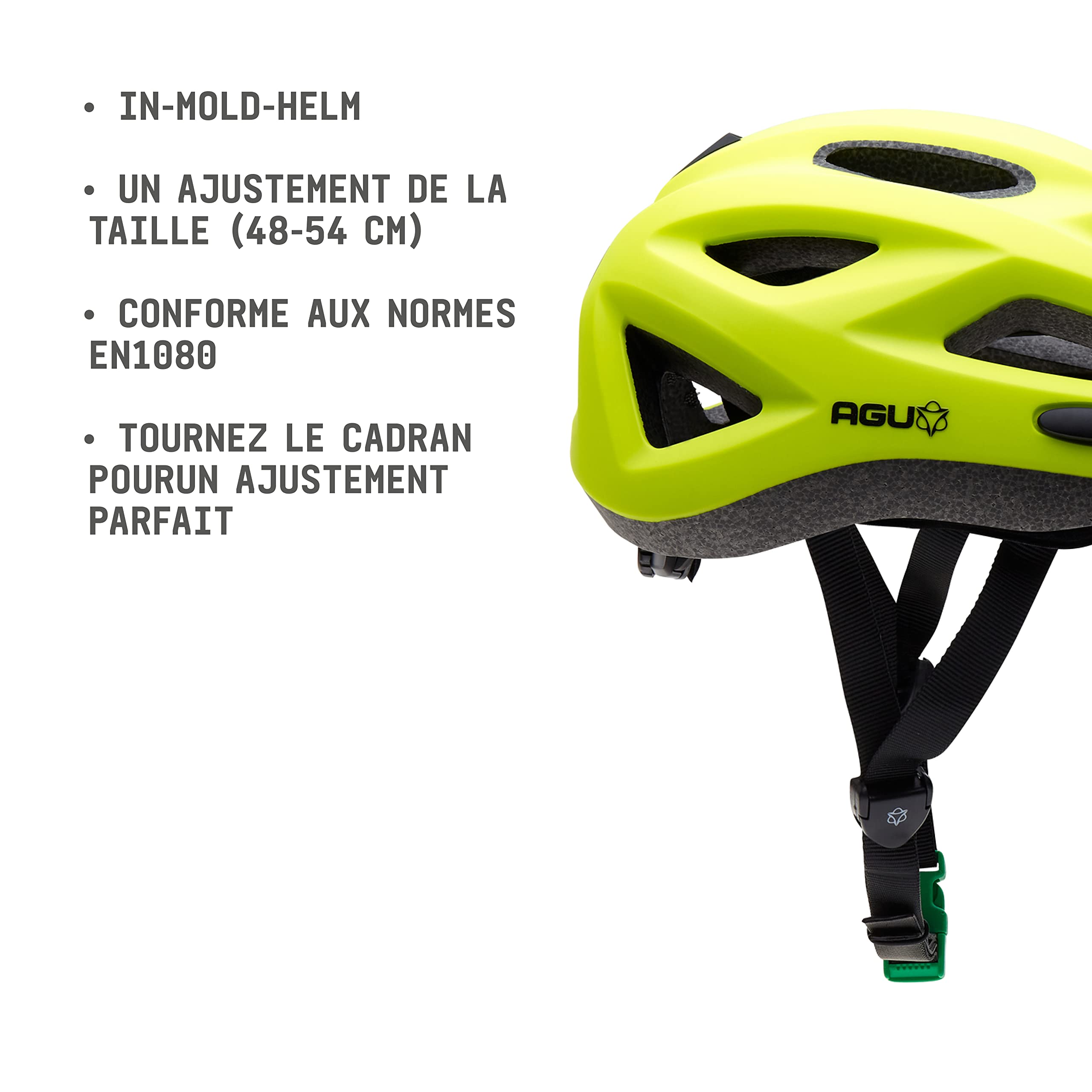 AGU GO Kids Casque de Vélo pour Enfants, Conforme à la Norme en 1078, Adapté comme Casque de Roller, Casque d'enfant Unisexe Adapté à Un Tour de Tête de 48 à 54 Centimètres