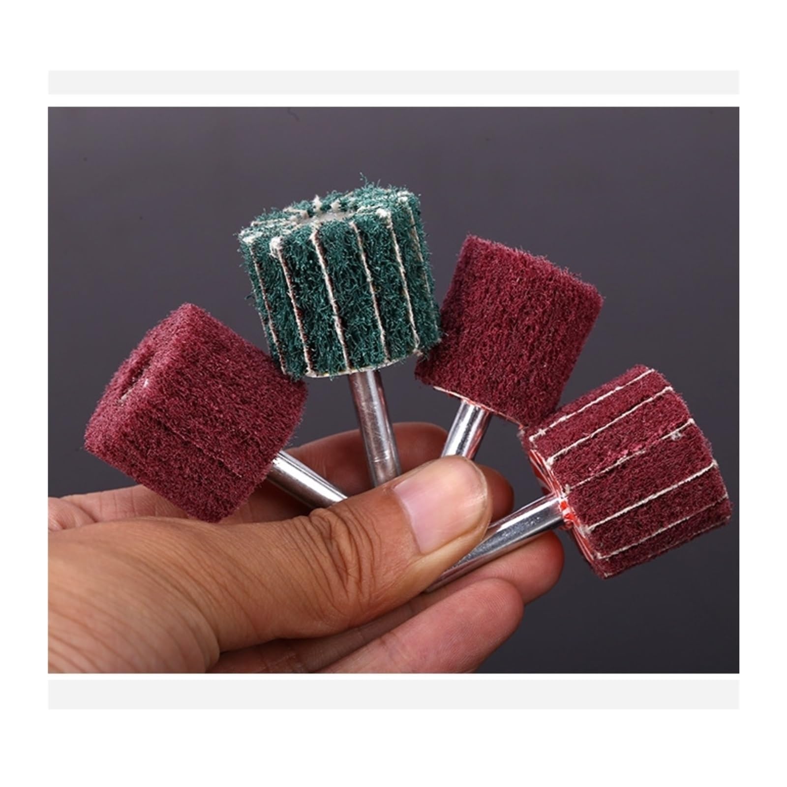 Mola lucidante per smerigliatrice da banco, 1 pz 6MM gambo 25mm 30mm 40mm 50mm 60mm mola abrasiva in fibra tampone abrasivo lucidatura molatura for metallo testa di pulizia nylon(6x60,240)