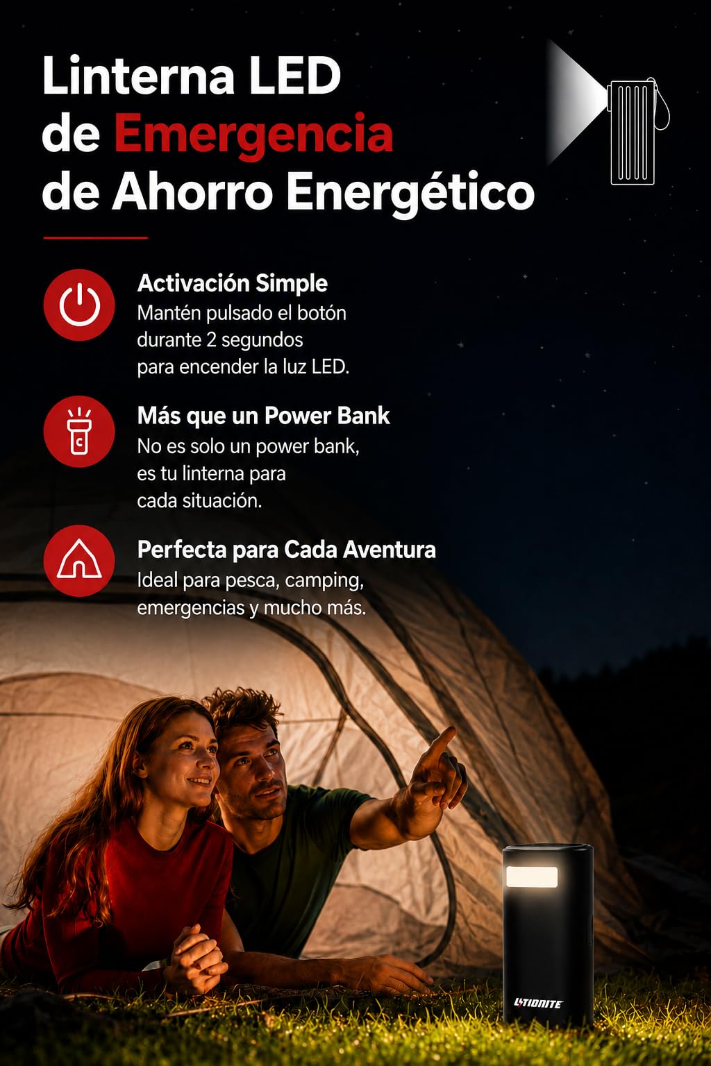 LITIONITE Titan Batería Externa 60000mAh 200W para Ordenador Portátil y MacBook, 2 Puertos USB-C 100W PD3.0, Power Bank LiFePO4 3000 Ciclos, para Tablet, Nintendo Switch y Drone