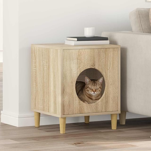 Foto 2 de 8 de vidaXL Casa para Gatos Sonoma 42,5 x 40 x 53 cm Madera de ingeniería