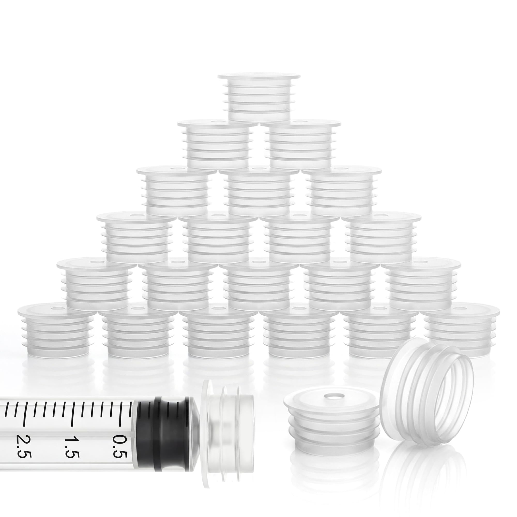 Zoeynex 24 Pack Mixed Press-In Bottle Adapters (12 Small + 12 Large) - Variety Kit Fits 0.7" & 0.85" Openings - Leak-Proof Dosing Plugs for Oral Syringes - Family & Pet Safe Essentials — Amazon image 8