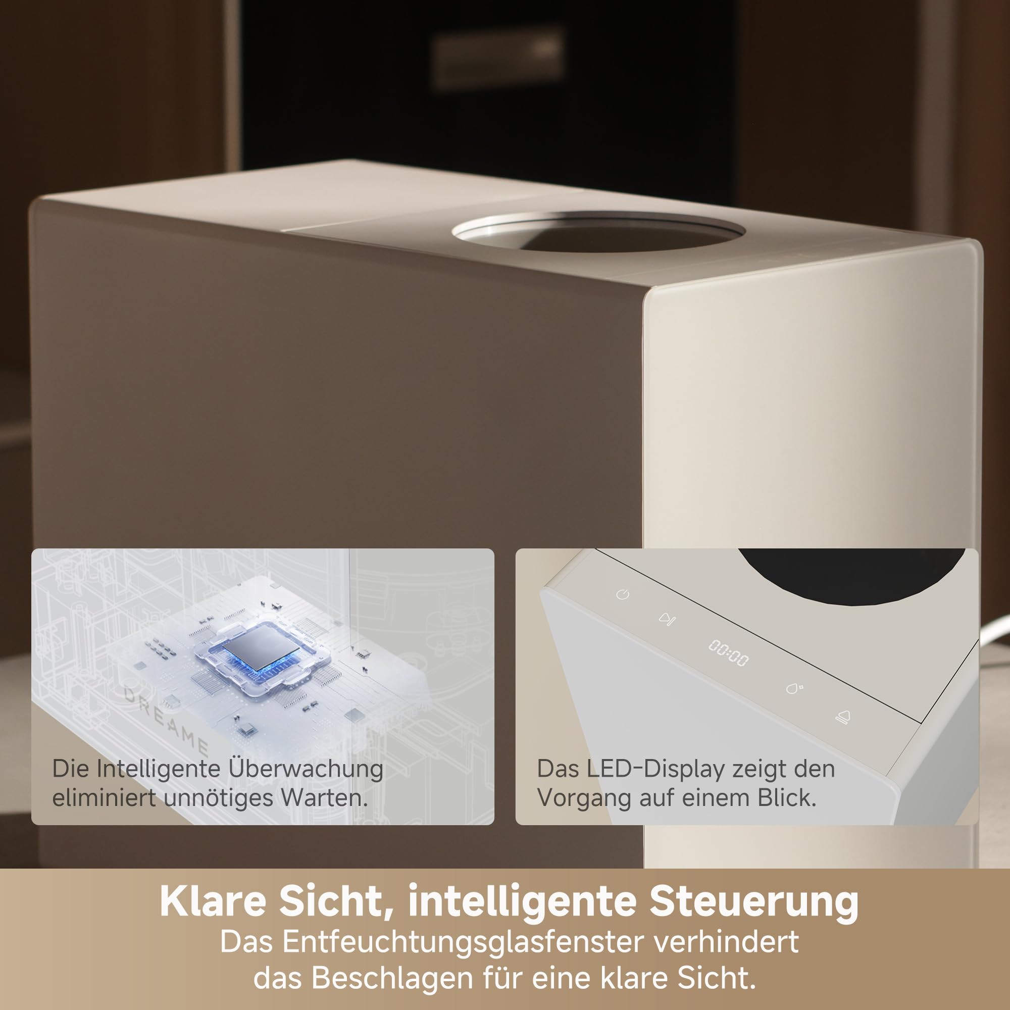 DREAME SF25 – Speise-Entsorger, Trion- Dreiklingensystem, Kohlefilter, Geruchssteuerung, 2,5 l-Volumen, Selbstreinigend bei Hochtemperatur, Kompaktdesign, leises 27 dB(A-Design, Sicherheitssperre
