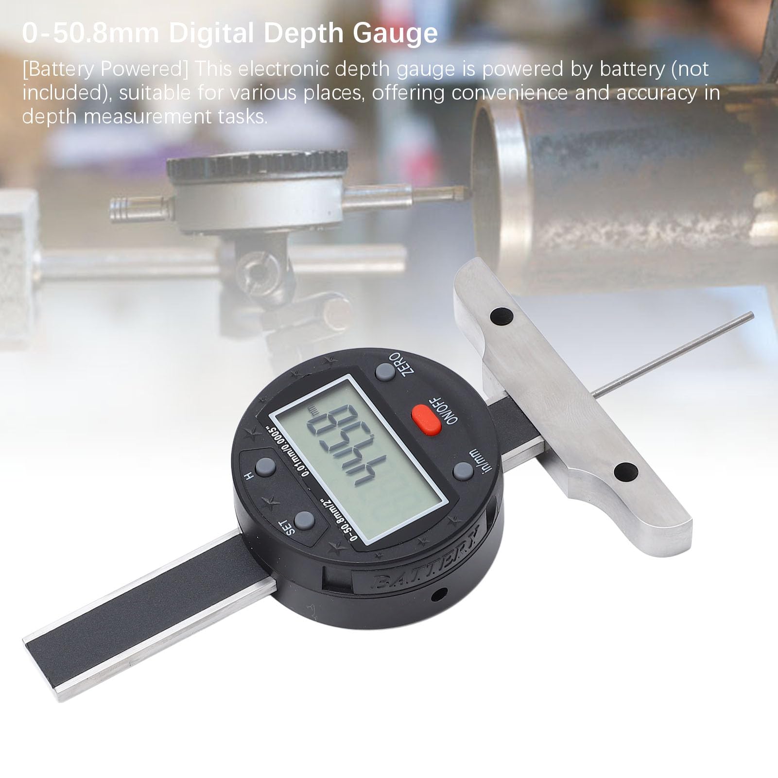 Medidor de Profundidad Digital de 0 a 50,8 Mm/2 Pulgadas, Medidor de Profundidad Electrónico con Pantalla LCD con Puerto USB para Transferencia de Datos