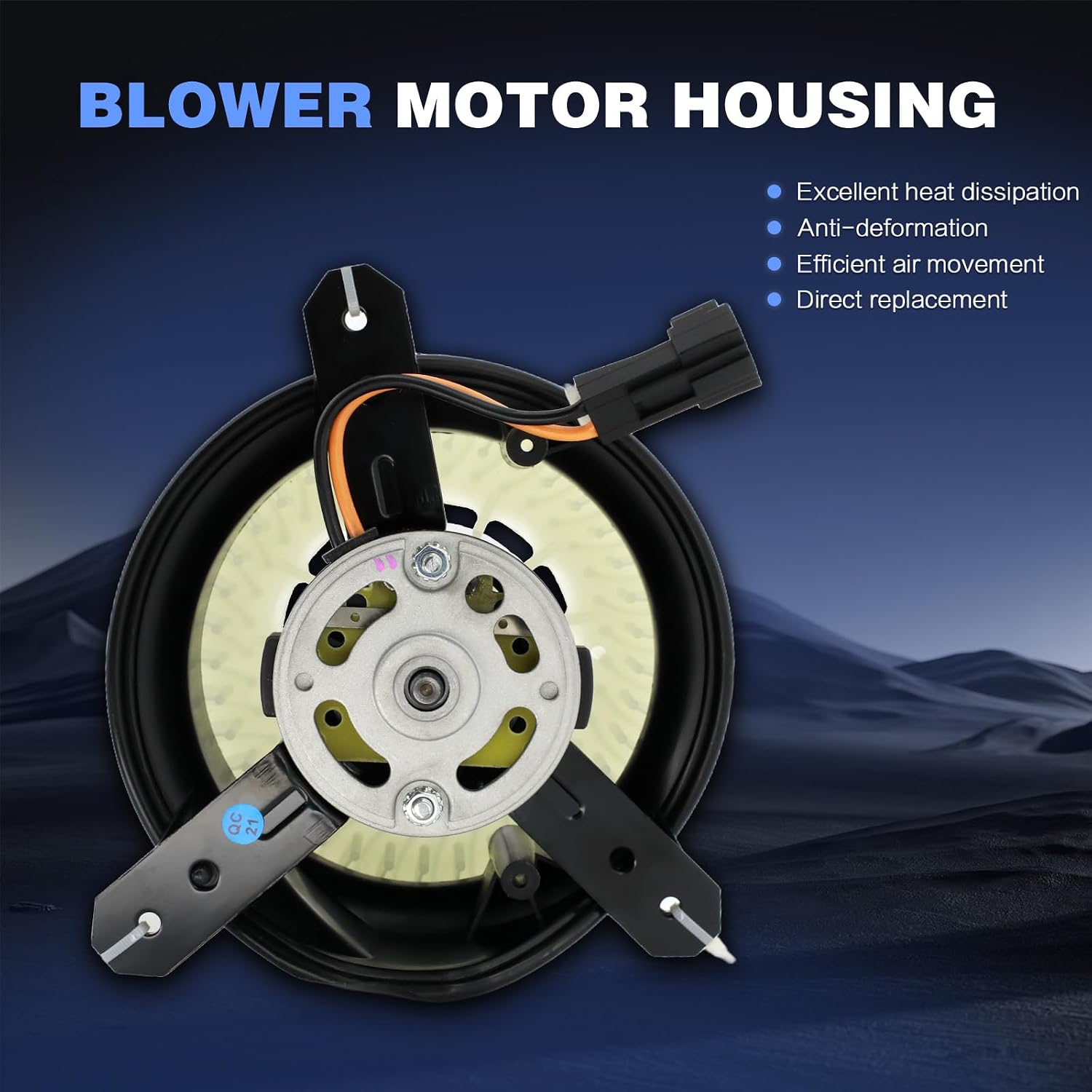 Front HVAC Heater Blower Motor Compatible with 2003 2004 2005 2006 2007 International Harvester 4100, 4100 SBA, 4200, 4200LP, 4300, 4300LP, 4400, 4400LP, 4700, 4800, 4900, 7300, 7400, 7500