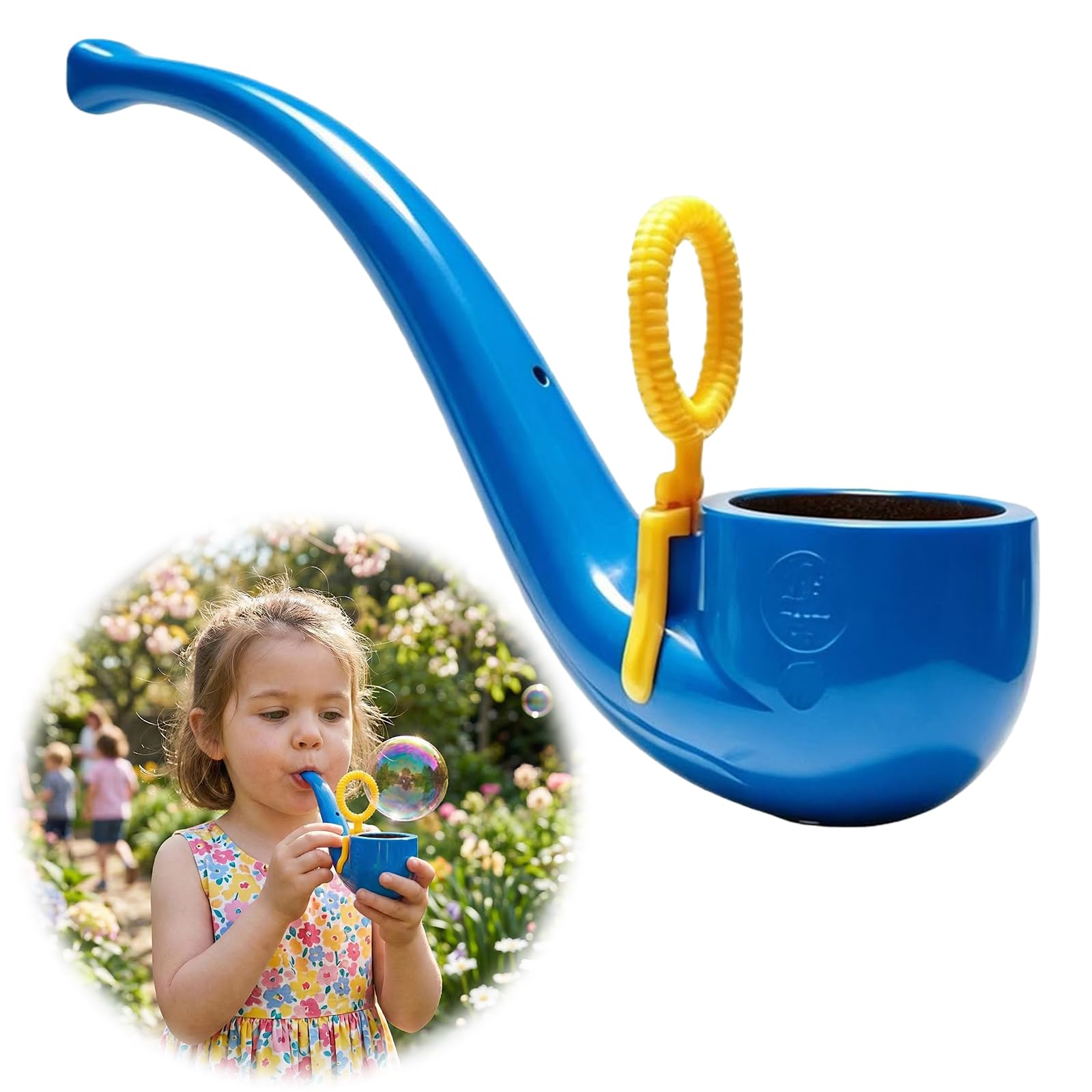 Soap Bubble Pipe, Creative Pipe Shaped Bubble Blower, PLA Reusable Colorful Fun Bubbles Blowing Pipe, Retro Fun Style Bubbl-e Maker for Outdoor Backyard Picnic Play, Party Favor