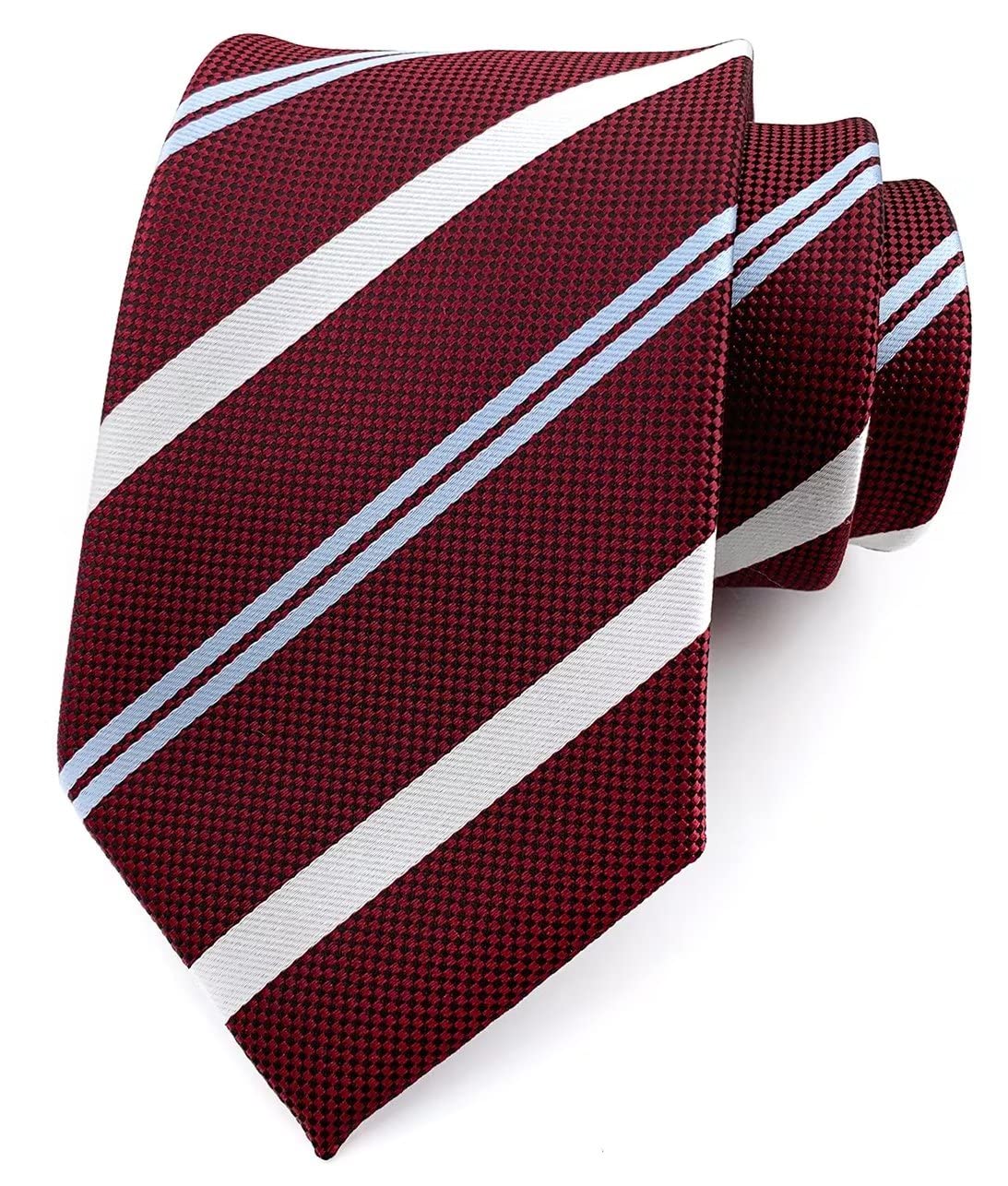 ElfevesMen's Wide Stripe Ties Jacquard Pattern Business Formal College Neckties