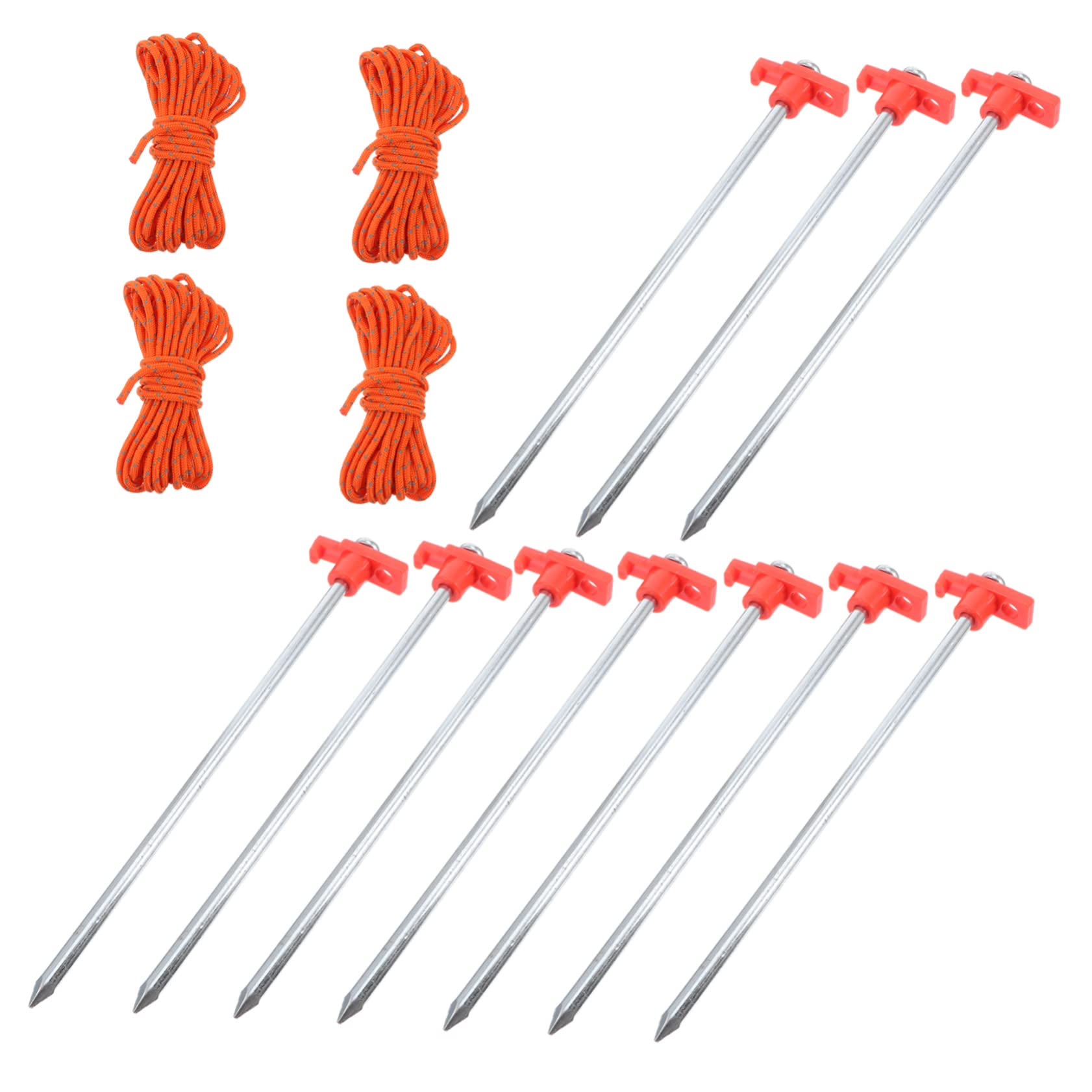 Generisch 1 Satz Heringe Camping zubehör zeltschnur Spanner Camping zelte schuspikes Zeltzubehör für Outdoor-Camping Campingzubehör Zeltplane Zelthering im Freien Zeltstangen Stahl Orange