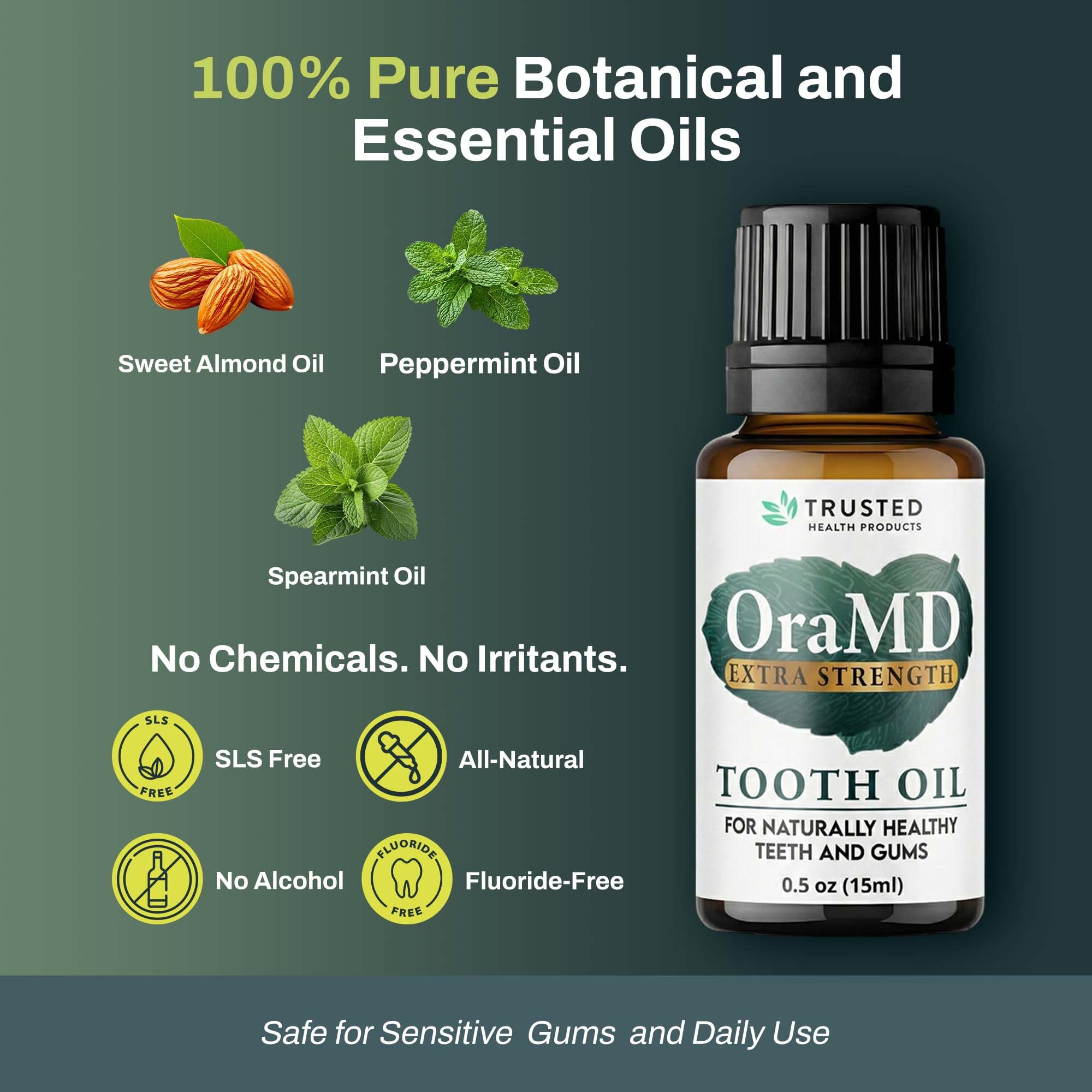 OraMD 4-in-1 Extra Strength Tooth Oil - Clinically Tested Gum Disease Treatment, Gingivitis Treatment and Sensitive Teeth and Gums - All-Natural (1 Pack)