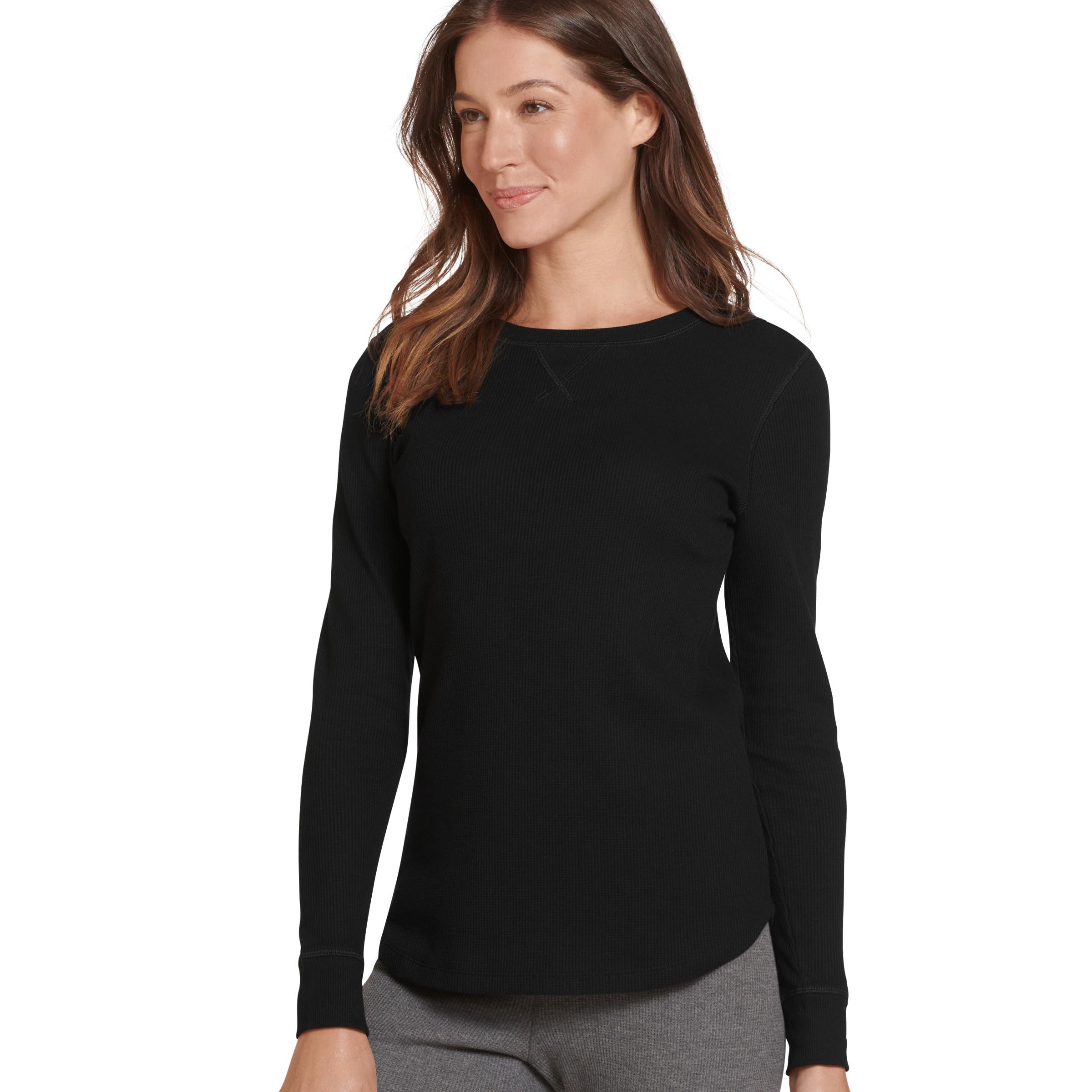 Jockey Womens Loungewear Long Sleeve Waffle Crew
