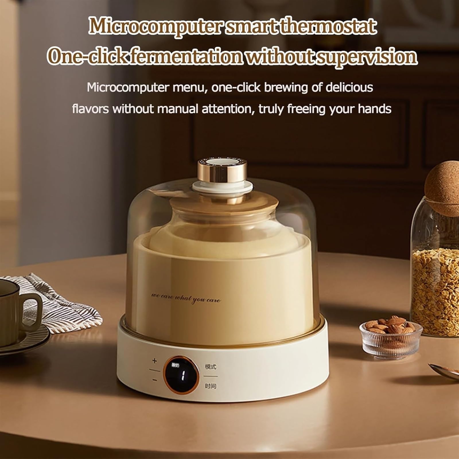 Mini Jogurt Maker, Cyfrowa Automatyczna Maszyna Do Jogurtu, 1L Maszyna Do Fermentacji Natto Z Timerem I Pokrywą, Stała Temperatura Ogrzewania, Domowe Narzędzia Do Jogurtu DIY Fermentator Wina Ryżowego