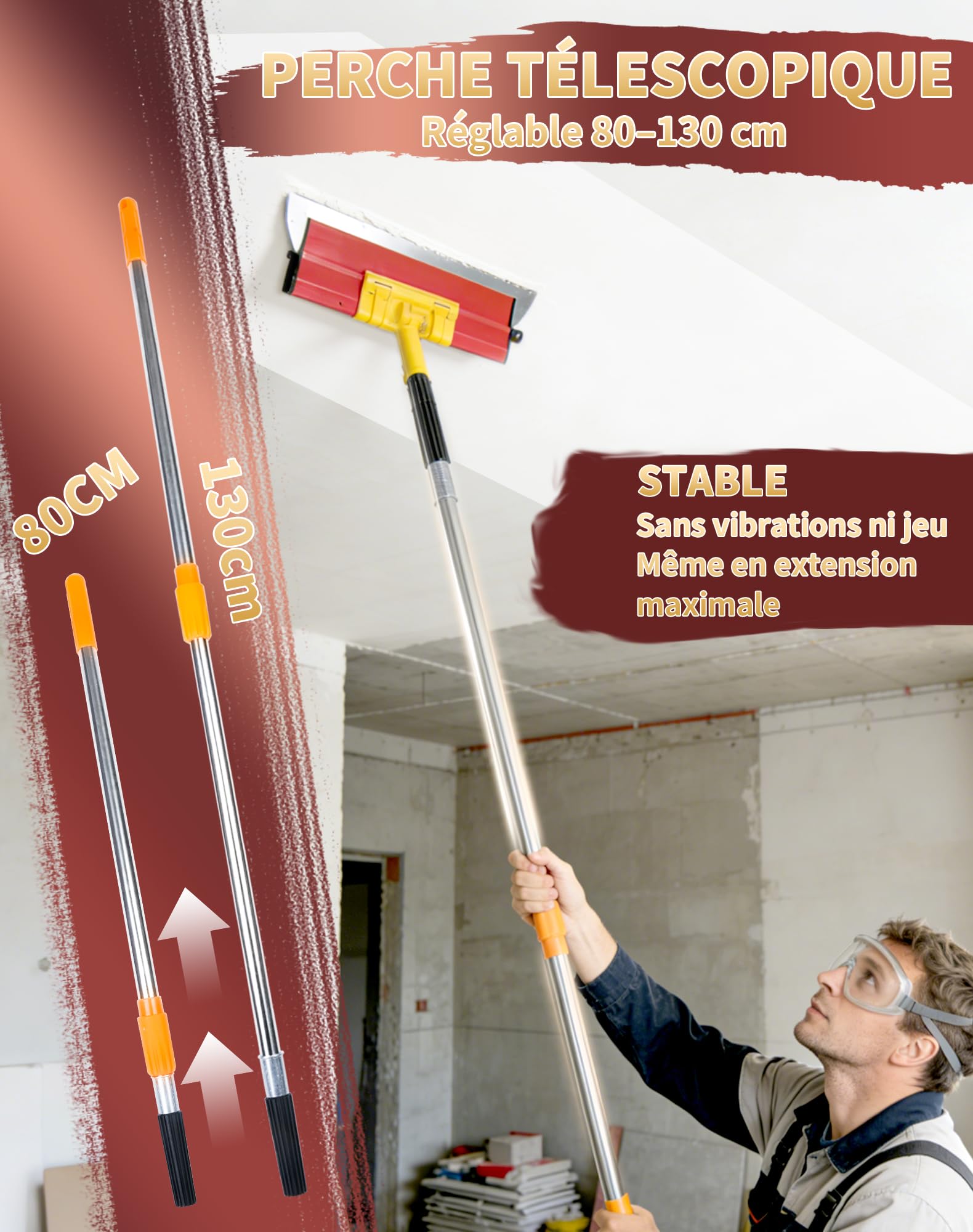 LAOYE Zestaw szpachli powierzchniowych 60 cm 40 cm 25 cm ostrze ze stali nierdzewnej narzędzie 15 cm 10 cm