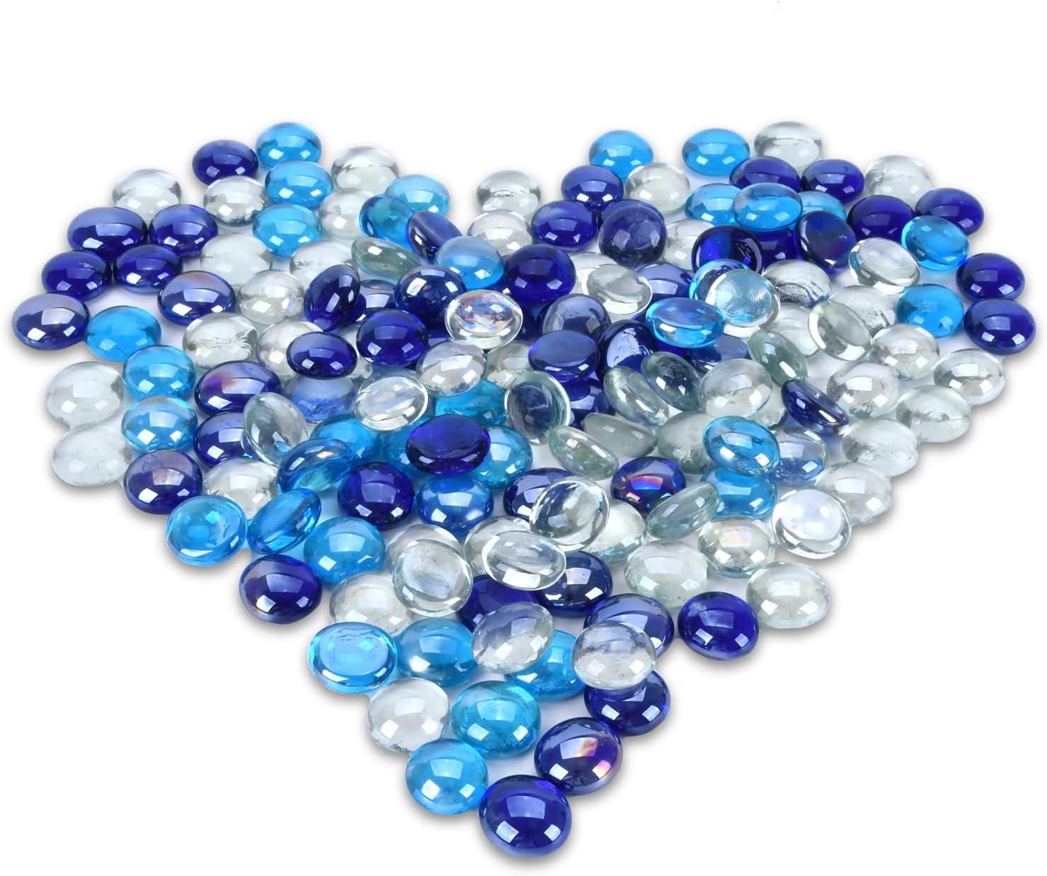 GasSaf Blended Fire Glass Beads for Outdoor Fire Pit, Fireplace, Replaces Existing Gas Logs & Lava Rocks, 3/4 Inch Glass(10 Pound)(Cobalt Blue, Caribbean Blue, Crystal Clear Luster) - Image 3