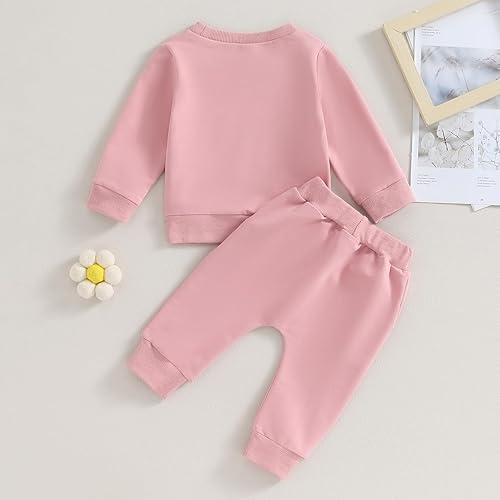 Miniatura 3 de Ursobutegl Daddys - Ropa de bebé para niña pequeña, sudadera de manga larga, sin botones, pantalones deportivos para otoño e invierno, trajes de 2