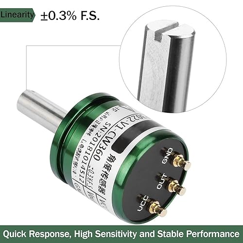Miniatura 5 de Sensor de ángulo de pasillo, resolución de 0.0880-360 grados, sensor de ángulo de pasillo giratorio de 0-5V de salida de círculo completo de 12 bits