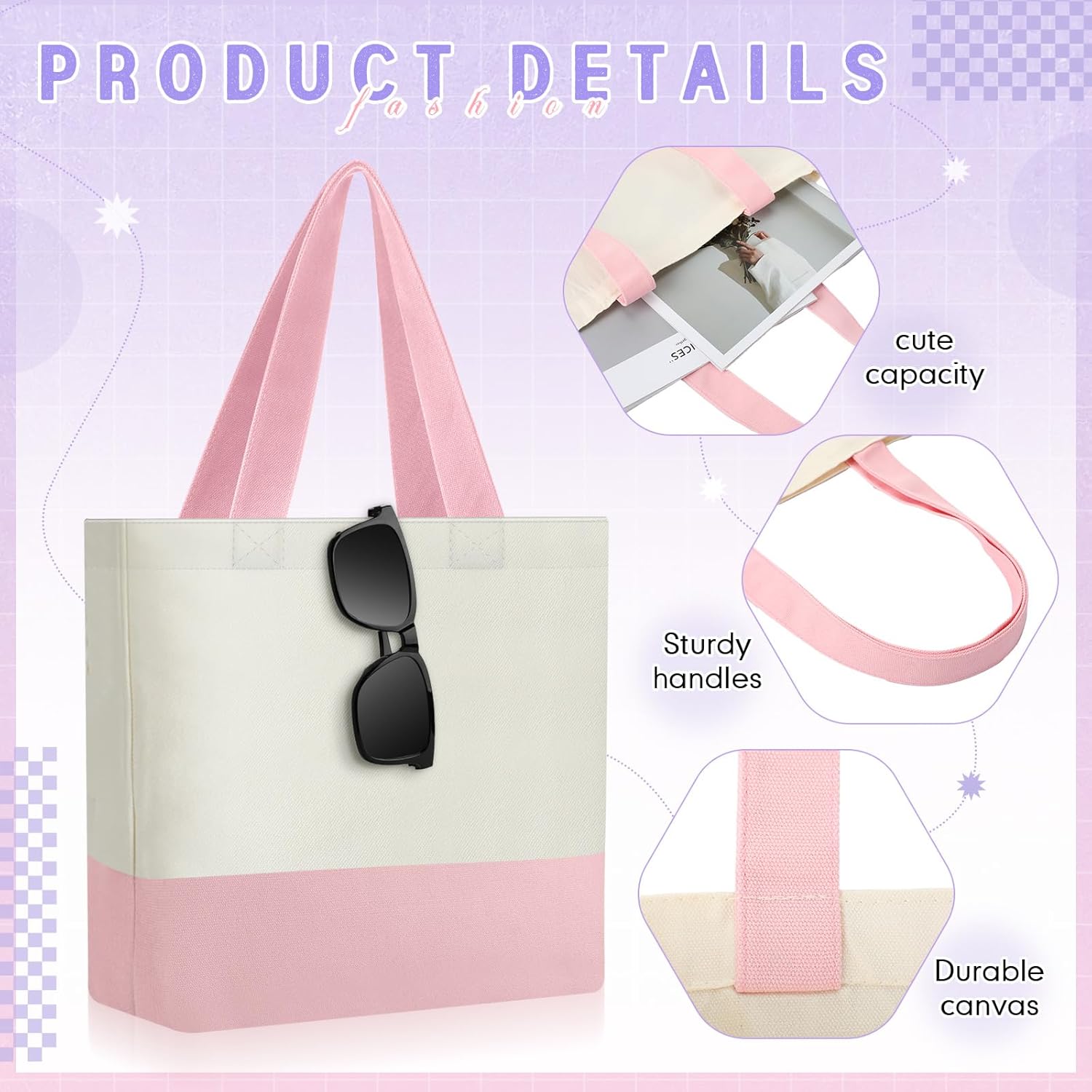 Sanwuta 12 Pcs Mini Canvas Tote Bag Small Sublimation Blank Reusable Grocery Cloth Tote for Women Craft DIY Gift Shopping - Image 4