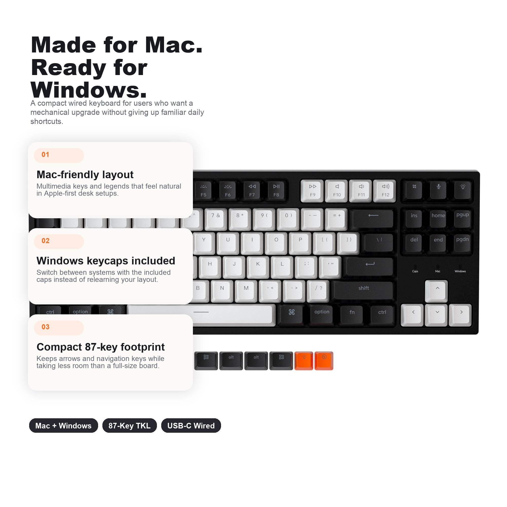 Amazon | Keychron C1 有線TKL ホットスワップ対応メカニカル