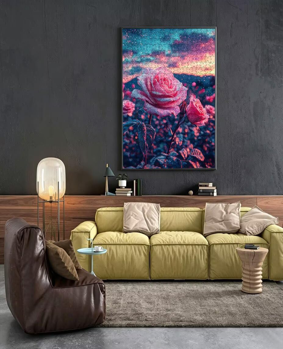 Puzzle 2000 Pezzi Rosa Rosa 3D Puzzle per Adulti Impegnativo, Educa Puzzles Artistico, Divertente E Stimolante Puzzles Decorativo per La Famiglia, Regalo e Decorazione Pareti BXHZW6-260