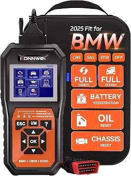 KONNWEI KW480 OBD2 Scanner for BMW/Mini with Battery Reset & Oil Reset | Car Diagnostic Tool with SAS DPF ABS SRS EPB Oil Reset Full System Scan for BMW Mini,Full OBD2 Functions for All OBDII Car