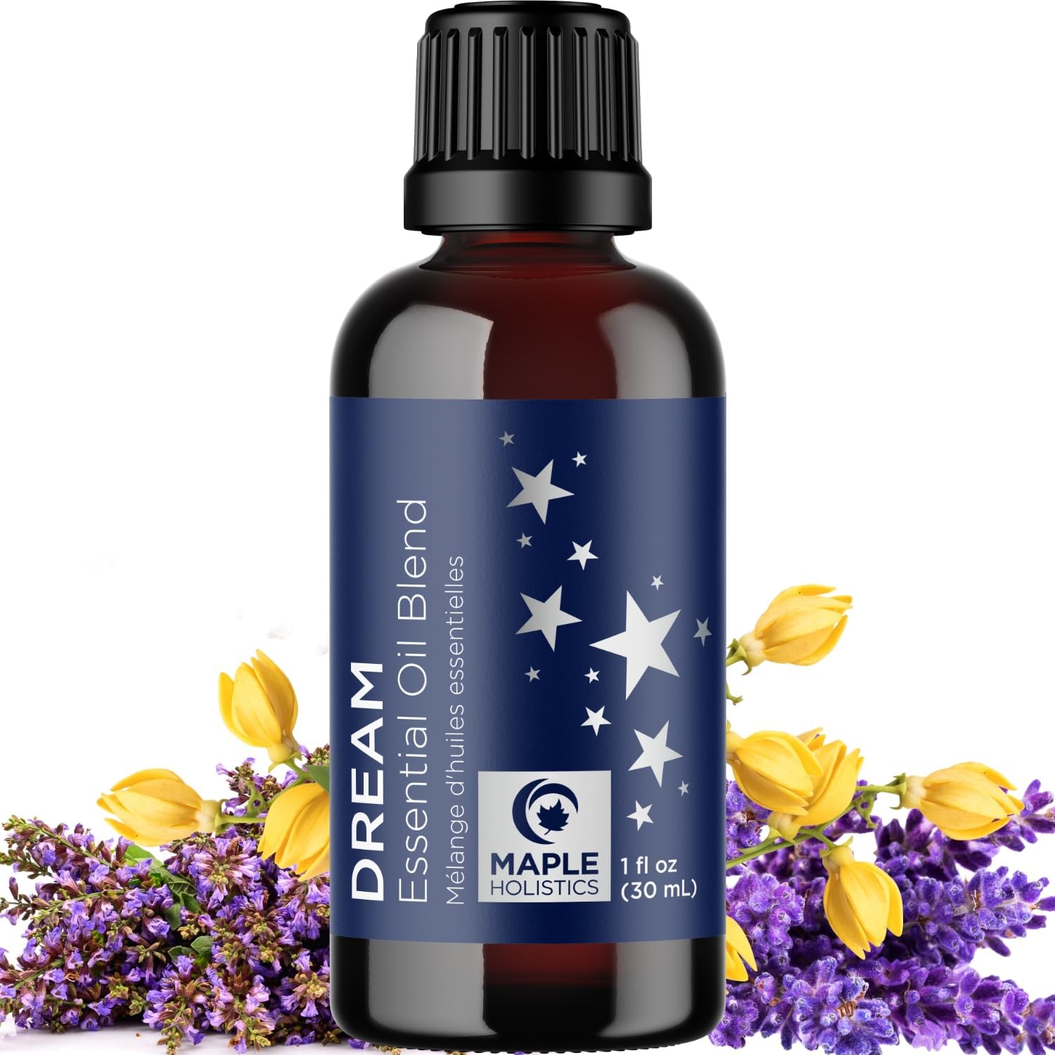 Sleep Essential Oil Blend for Diffuser - Dream Essential Oils for Diffusers Aromatherapy and Relaxation with Clary Sage Ylang-Ylang Roman Chamomile and Lavender for Sleep Time Support (1 Fl Oz)