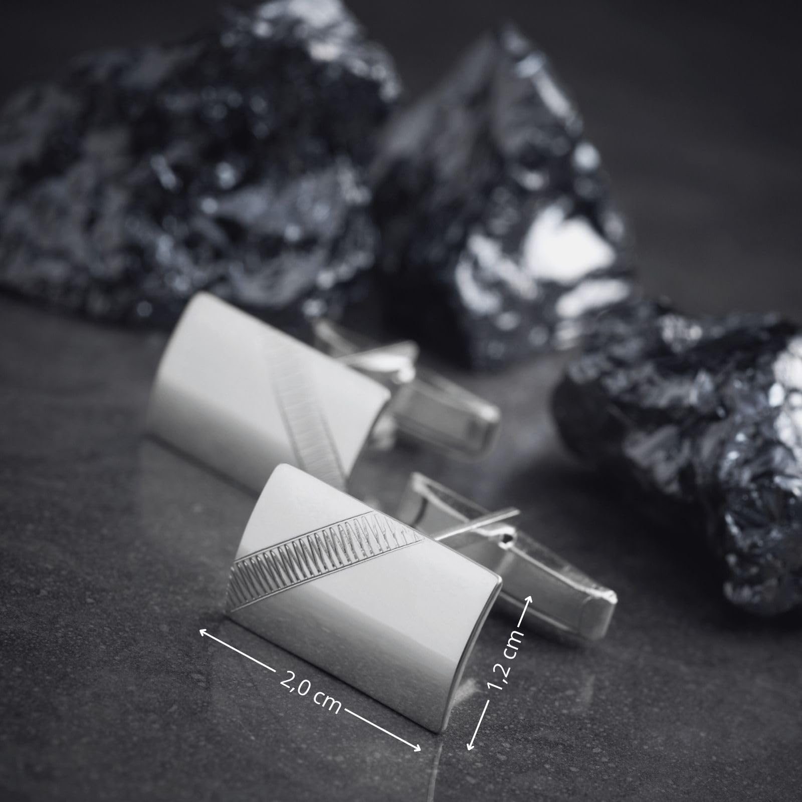 Gemelli Da Uomo In Argento Sterling 925 Con Design Moderno A Zigzag