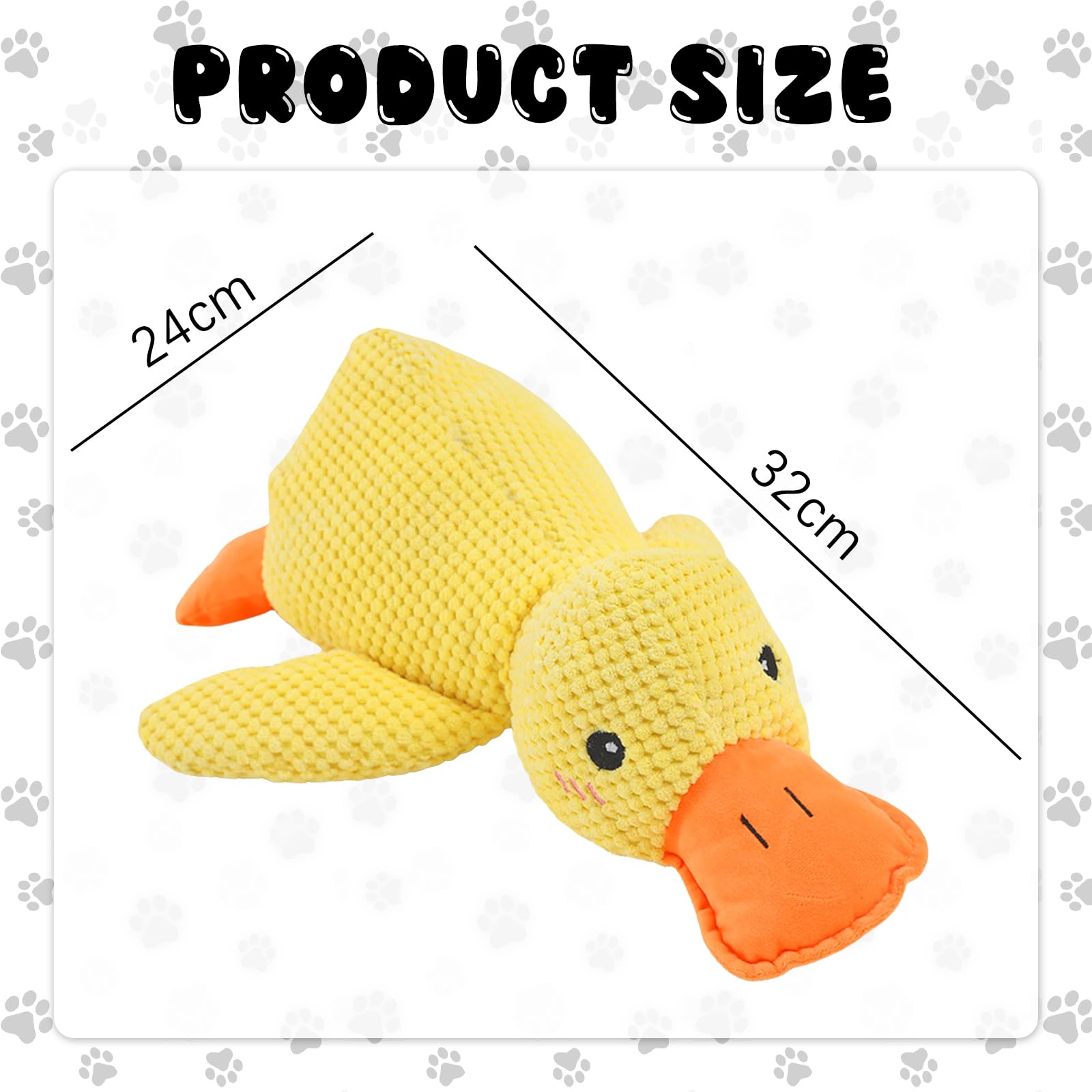 Yhjxly Duck Dog Toy, Quack Duck Dog Toy, 32 cm Cuddly Toy Duck - Image 2