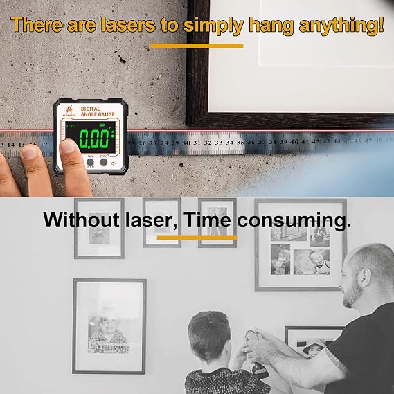 Digital Angle Finder with Electronic Laser,3-in-1 Angle Finder-Electronic Level&Laser Level-Rechargable Digital Angle Gauge Magnetic,Digital Level Box/Protractor for Table&Miter Saw with Fabric Bag