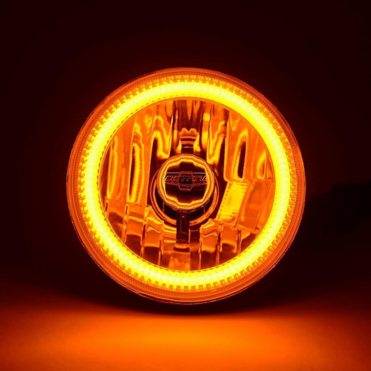 Octane Lighting 5 3/4 Inch Switchback White Amber Halogen Halo DRL Turn Signal Angel Eye Headlight Pair