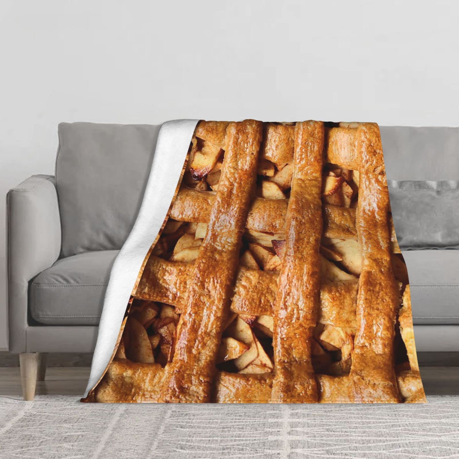 ODHHGDF Nut Pie Flannel Blanket Realistic Food Fleece Throw Cozy Soft Lightweight Novelty Blankets for Bed Couch Travel Decor Gifts All-Seasons Non-Shedding 60"X50"