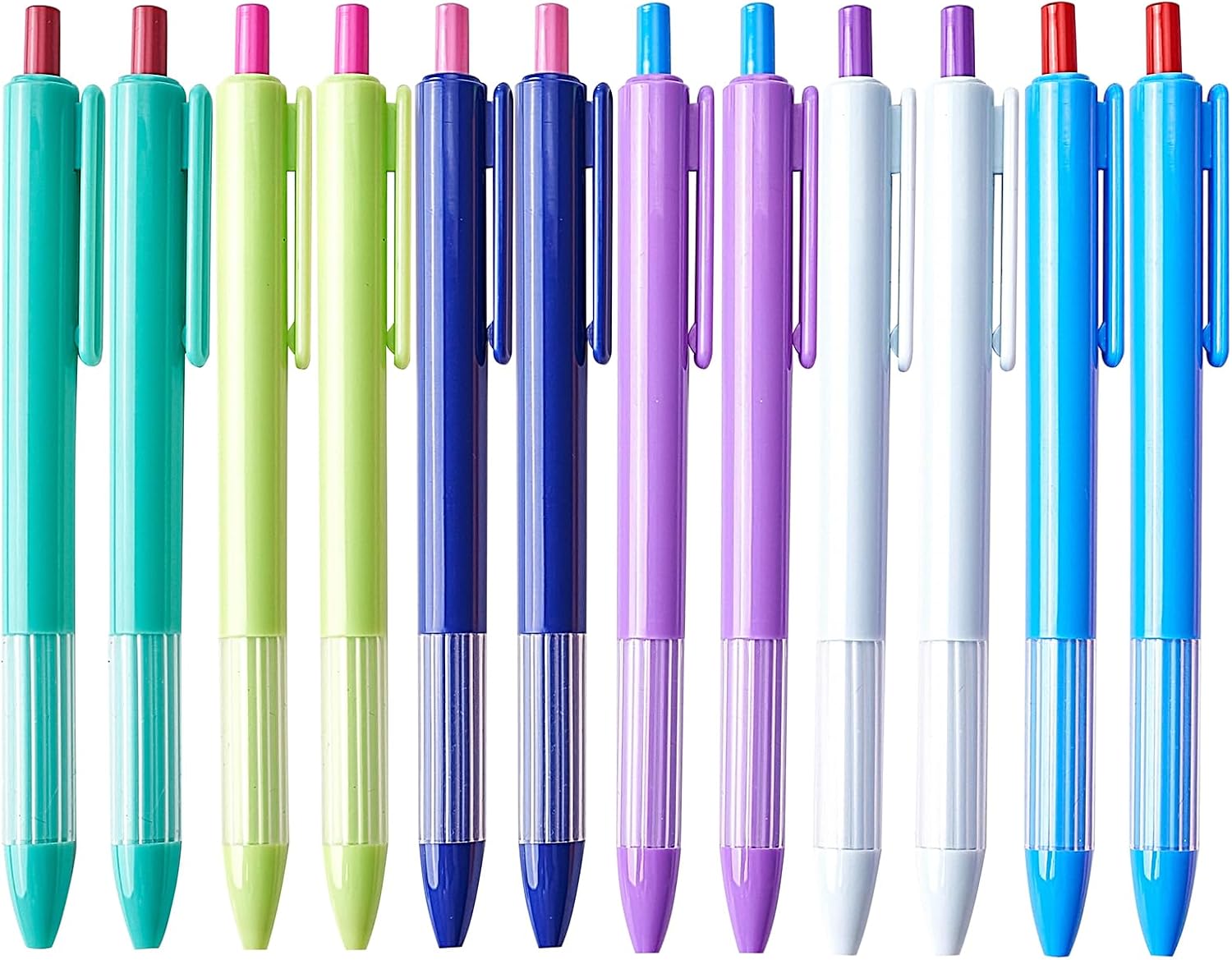 12pcs 1.0mm Blue Ink Pens, Smooth Writing Ballpoint & Semi Gel Pens, Soft Silicone Grip Gel Ink Pens, Office School Supplies, Desk Accessories, Personalized Gifts for Men, Dozen Box