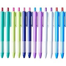12pcs 1.0mm Blue Ink Pens, Smooth Writing Ballpoint & Semi Gel Pens, Soft Silicone Grip Gel Ink Pens, Office School Supplies, Desk Accessories, Personalized Gifts for Men, Dozen Box