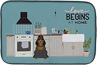 Vista 312 de Caroline's Treasures CK7824DDM - Tapete absorbente para secado de platos con diseño de bulldog inglés, rojo y blanco, para encimera de cocina, 14 x