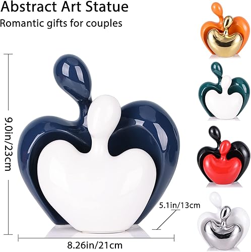 Miniatura 2 de Decoración de dormitorio para parejas, esculturas artísticas de porcelana para parejas, romántica para parejas, estatua de pareja abrazada, para