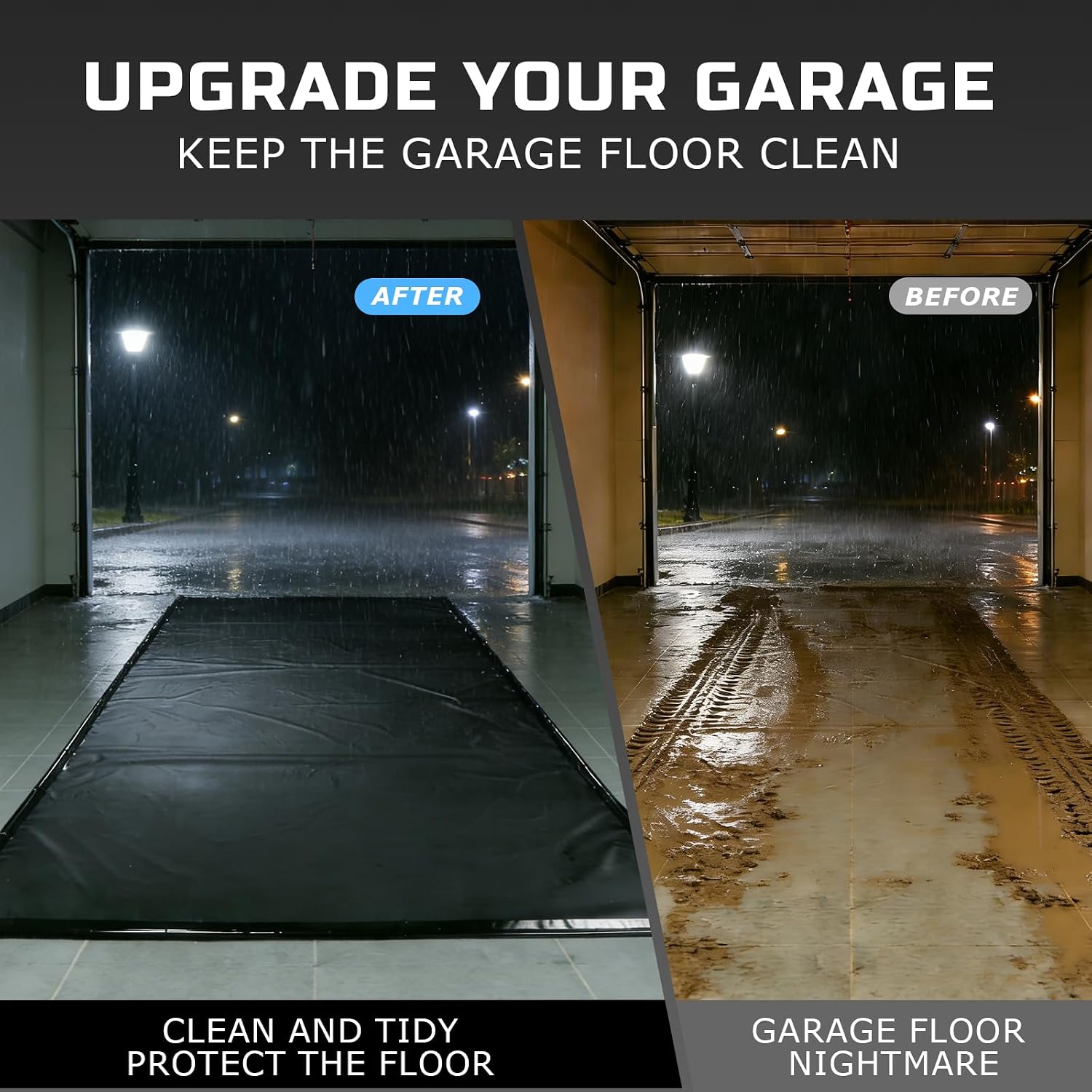 Containment Mat 7'9" x 16' Heavy-Duty PVC Garage Floor Mat 650GSM