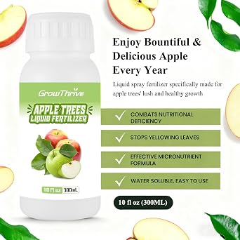 Apple Tree Liquid Fertilizer - Plant Food with Organic Micro-Nutrient | Root Booster & Leaf Revivifier, Organic Slow Release to Prevent Seedling Burn & Over-Fertilization, 10 oz