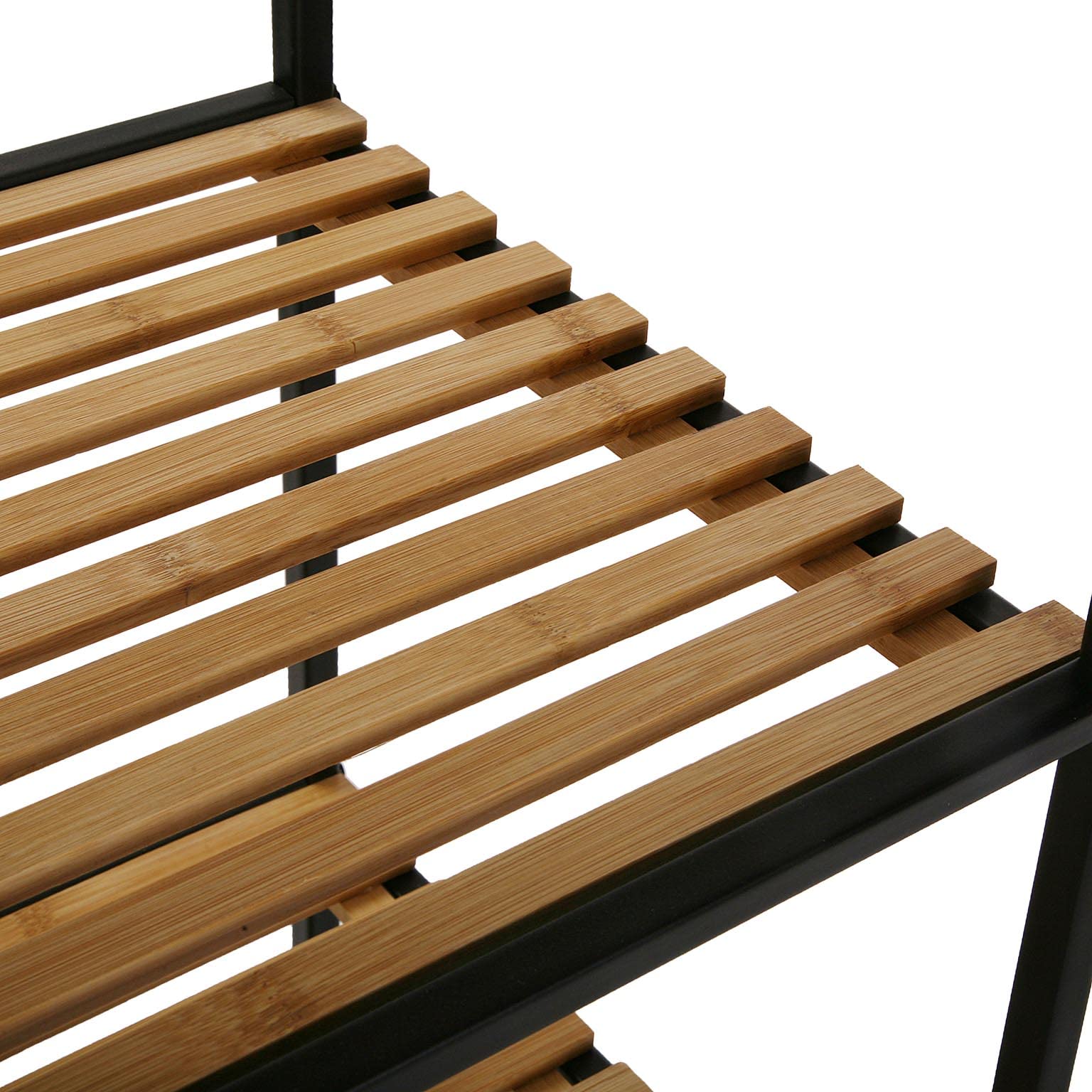 VERSA Willow Mobile Bagno, Mobiletto Bagno Salvaspazio, Mobiletti, Scaffalatura organizzativa a 3 Ripiani, Misure (A x L x l) 70 x 32,5 x 39 cm, bambù e Metallo, Colore Nero