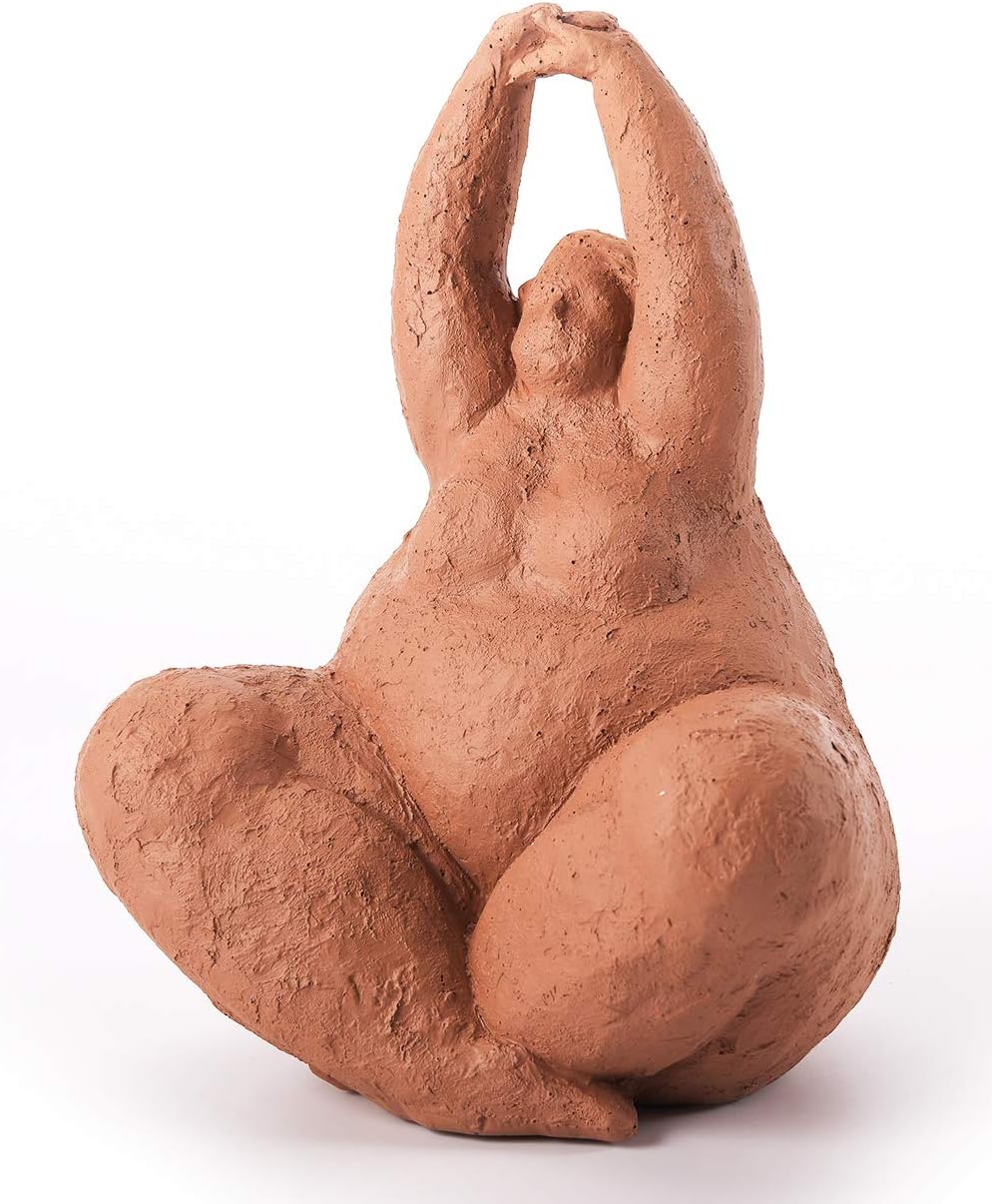 HAUCOZE Amoy-Art Lady Sculpture Statue Woman Ornament Arts Yoga Figurine Gifts Modern Home Decor Table Centerpiece Crafts Polyresin 26cm