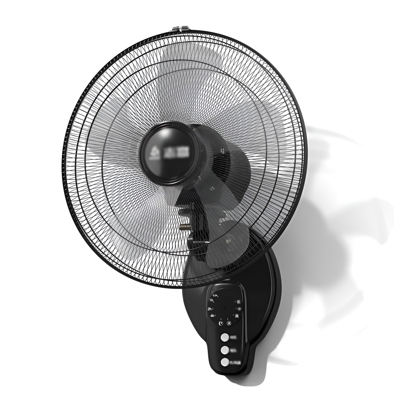 YAVYAV Wall Mounted Fan With Remote Control, 20 Inch High Velocity Metal Oscillating Fan, 3 Speeds, 7.5H Timer, For Home Office Gym Garage Industrial