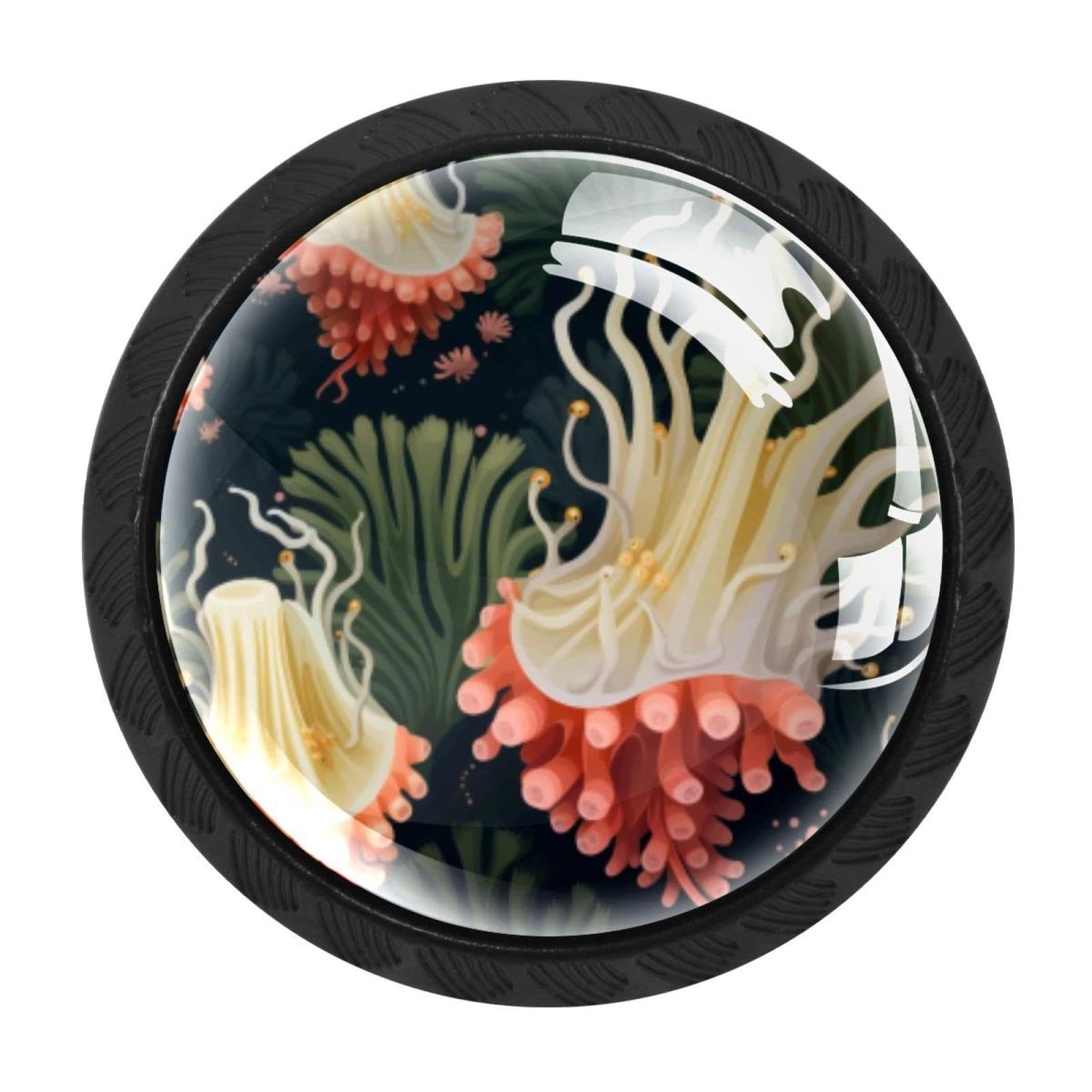 CHENZZZZ 4 Pack Round Cabinet Knobs for Kitchen Bathroom Closet Dresser Cabinets, Sea Slug