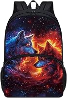Vista 1 de American Flag Fire Galaxy Pattern Kids Backpack for Boys Girls Elementary Students Bookbag Middle School Bag Lightweight Children Travel Bag