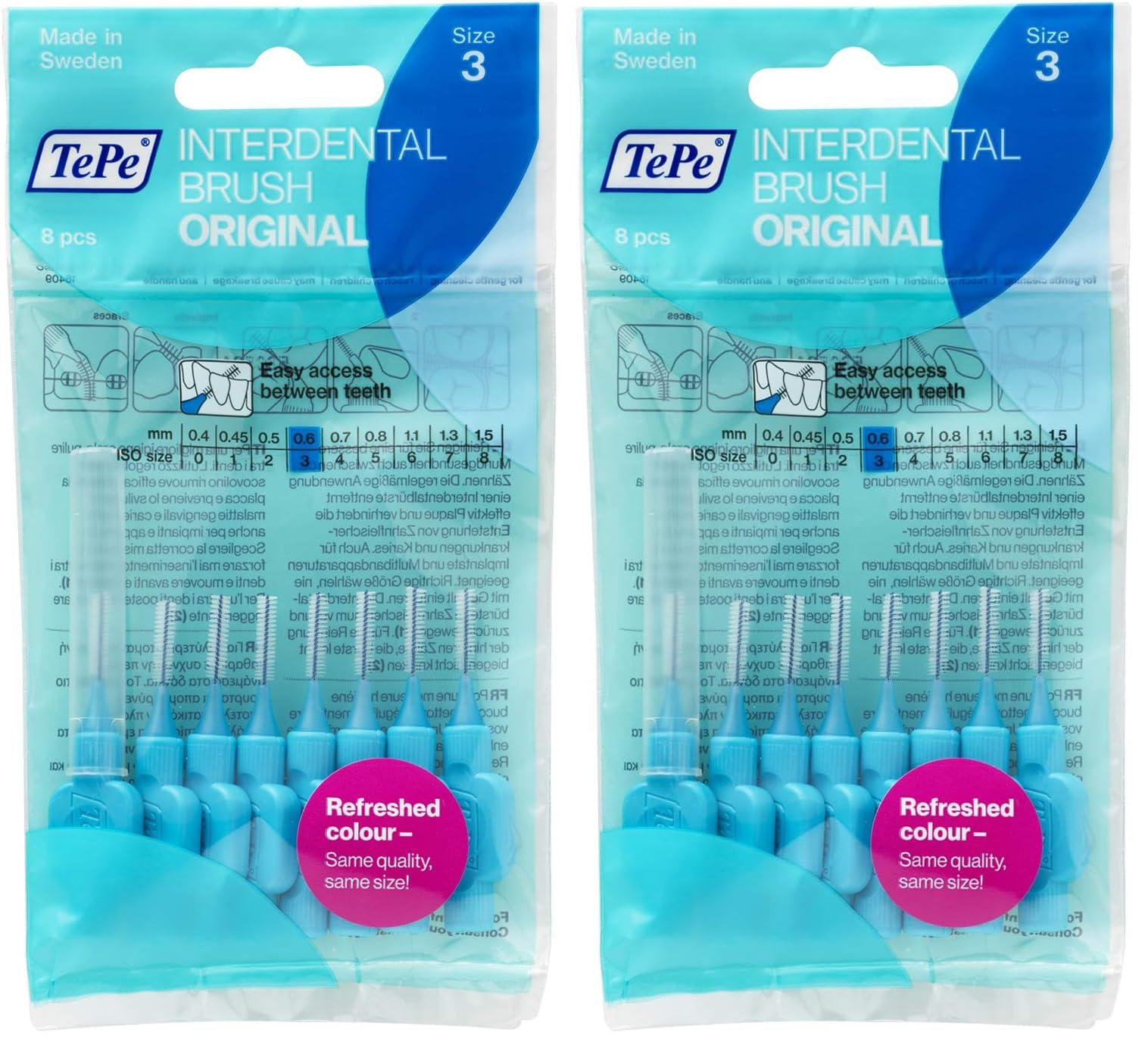 TePe Interdental Brush, Original, Yellow, 0.7mm/ISO 4, 8pcs, efficient Cleaning Between Teeth, Plaque Remover and Dental flosser for Small Gaps — view 37