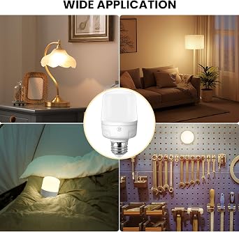 Qoollife E26 Rechargeable Light Bulbs with Remote Control, Battery Operated Light Bulb 9W 2000mAh, 4 Timer Settings for Lamp Lamps Tent Closet Camping USB Battery Powered Light Bulbs (2-Pack)