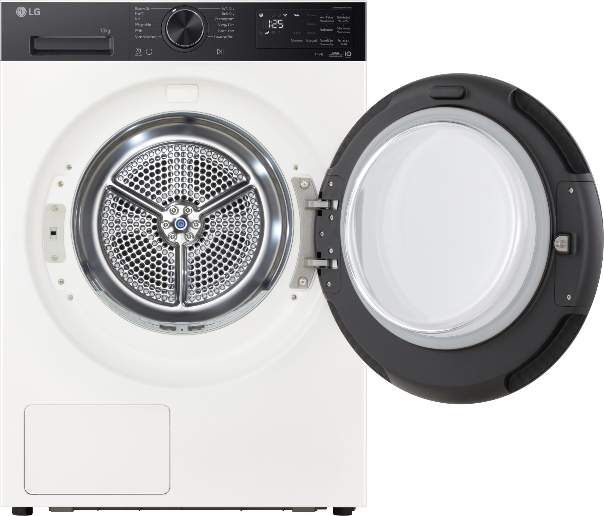 LG RT10X7P Wärmepumpen-Trockner (10 kg, Energieklasse C) mit AI Dry, TurboDry, selbstreinigendem Kondensator und ThinQ, Weiß