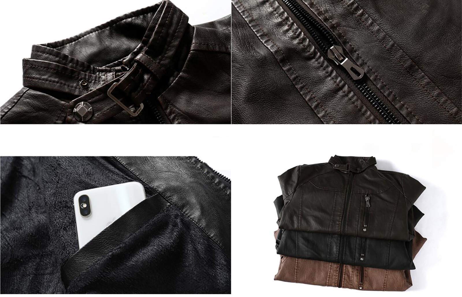 Giacca Giubbotto Moto Rally con Certificata CE Armored Giacca in pelle retrò tendenza PU giacca stile nostalgico europeo e americano