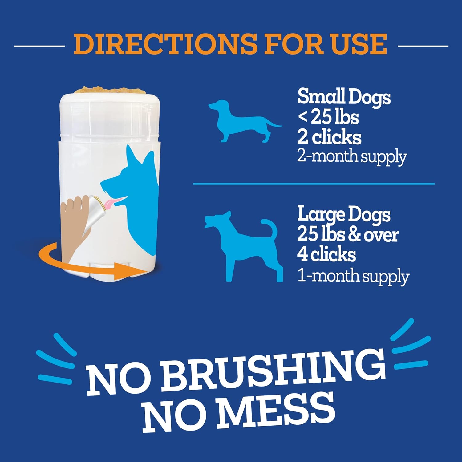 Vetality Brush Free Twist & Lick Dental Gel for Dogs | ProLong Technology Cleans Teeth and Freshens Breath | Tasty Chicken Flavor | Fights Gingivitis and Plaque | 30 Day Supply : Pet Supplies