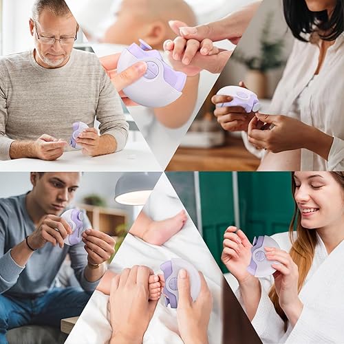 Miniatura 6 de Cortaúñas eléctrico, 2 en 1, cortaúñas automático de pulido eléctrico, recortador de uñas eléctrico portátil con almacenamiento de virutas de uñas,