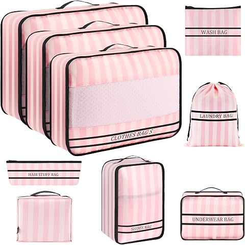 9 Set Packing Cubes Luggage Packing Organizers for Travel...