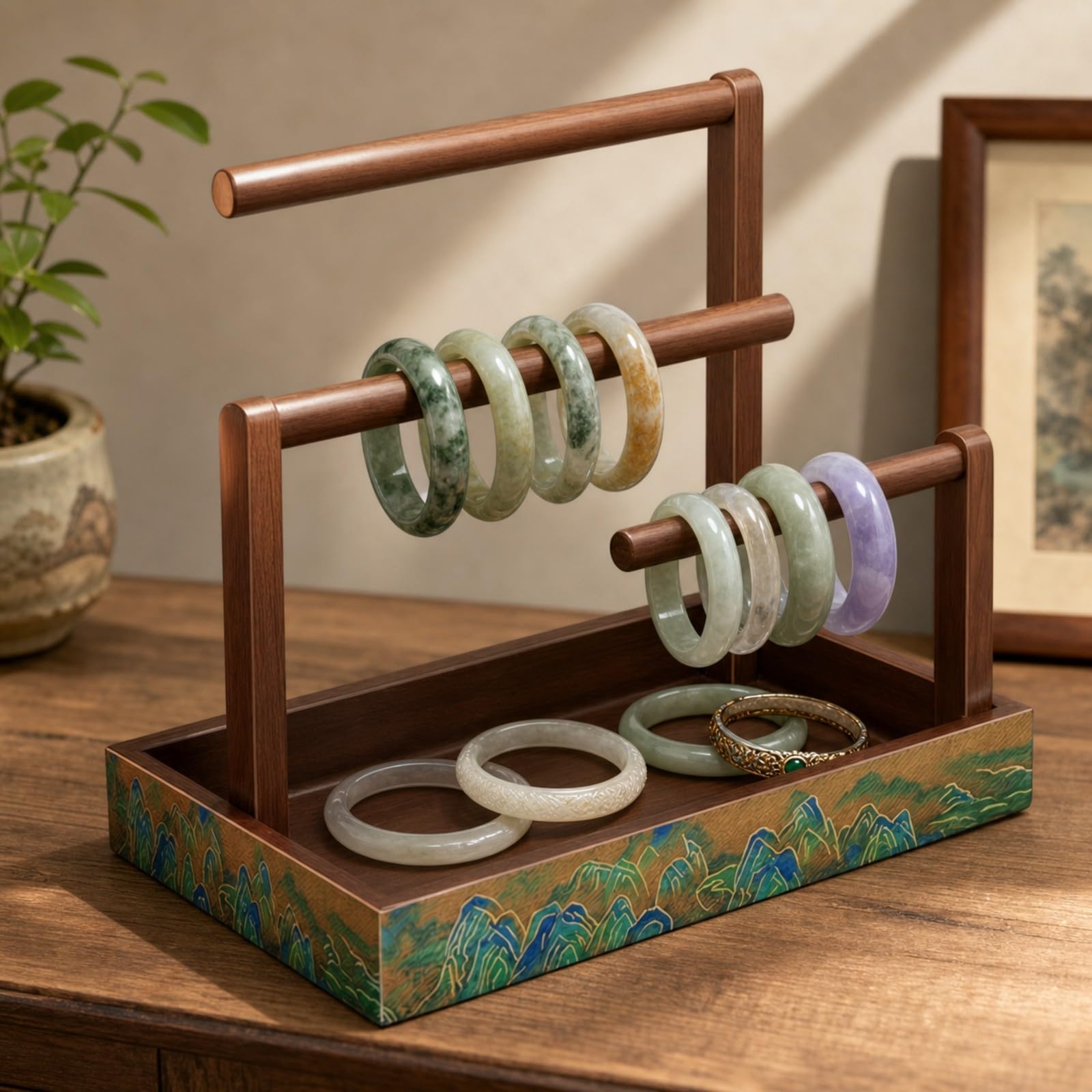 TISHITA gioie da Tavolo Verticale con Vassoio Compatto Bracciali con Base Contenitiva Decorativo per Collezione di Accessori, Stile B
