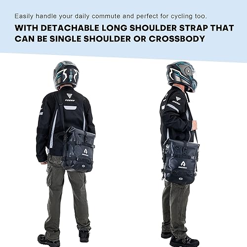 Miniatura 6 de ARMOURAIN Bolsa impermeable para asiento trasero de motocicleta, 15L, bolsa de alforja lateral para motocicletas, bolsa de barra de choque, bolsa de