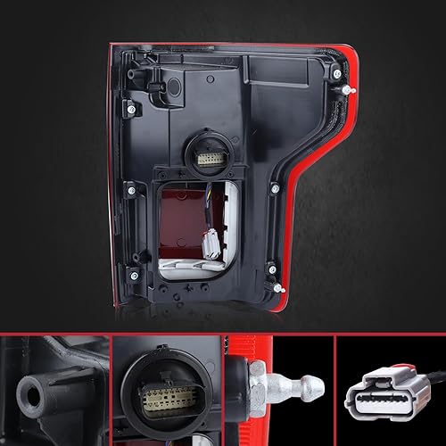 Miniatura 3 de Duolctrams Conjunto de lámpara trasera LED con punto ciego (módulo no incluido) compatible con Ford F150 F-150 RAPTOR 2017-2020 lado izquierdo del